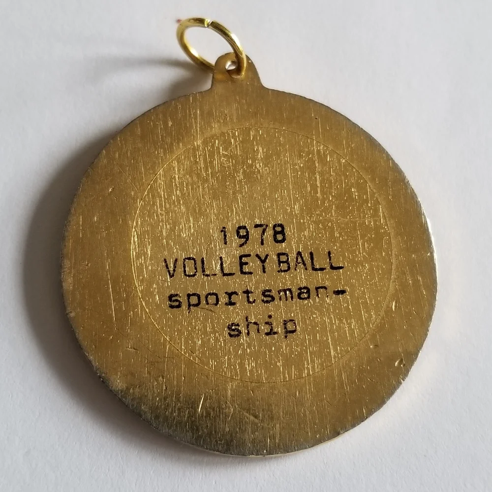 Vintage Volleyball pendant charm Youth opportunities united YOU